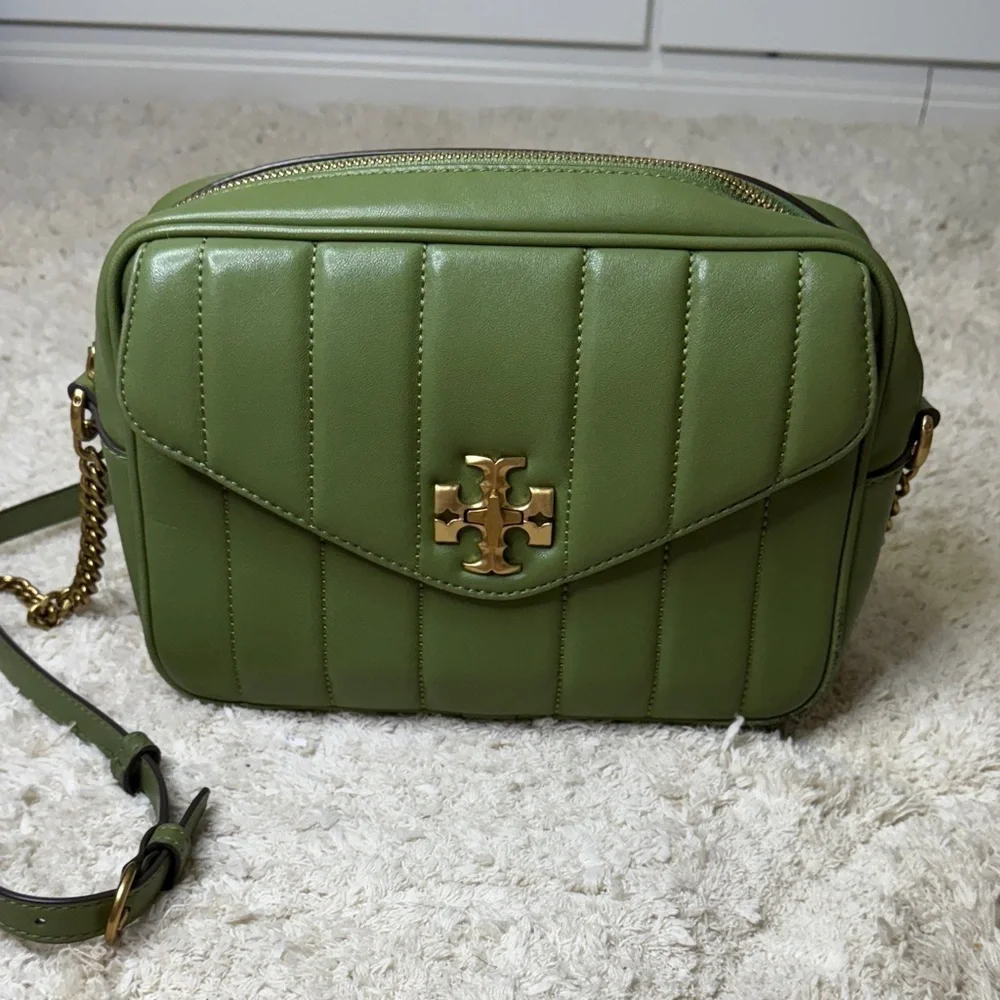 Tory Burch Olive Green Quilted Crossbody Bag